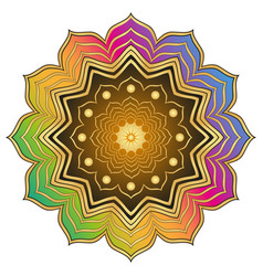 Rainbow Gradient Mandala Isolated