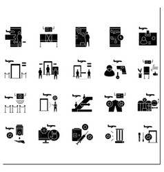 Airport New Normal Glyph Icons Set