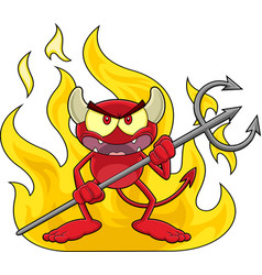 Angry Little Red Devil Cartoon Character