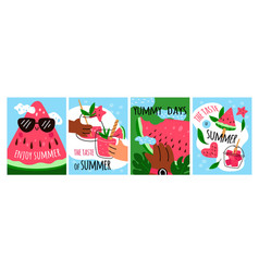 Cute Watermelons Cards Bright Summer Posters