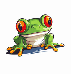 Frog Cartoon Character Isolated On A White