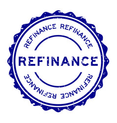 Grunge Blue Refinance Word Round Rubber Seal