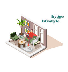 Hygge Lifestyle Isometric Composition