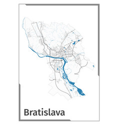 Bratislava Map Poster Administrative Area Plan