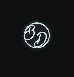 Initials Bd Logo Monogram With Simple Circle Line