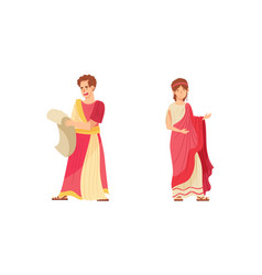 Ancient Roman People Set Man And Woman Roman