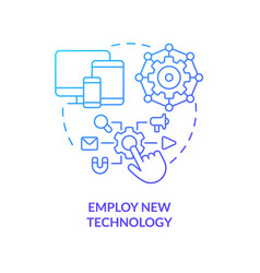 Employ New Technology Concept Blue Gradient Icon