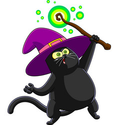 Halloween Witch Black Cat Cartoon Character