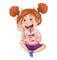 A Girl Enjoy Drinking Milkshake