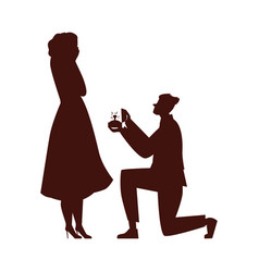 Brown Silhouette Of Man Marriage Proposal