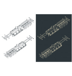 Container Trailer Isometric Blueprints