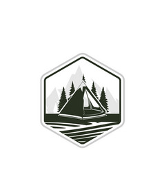 Geometric Mountain Camp Icon