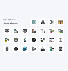 25 Science Line Filled Style Icon Pack