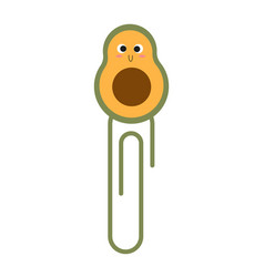 Funny Hand Drawn Paper Clip For Kids With Avocado