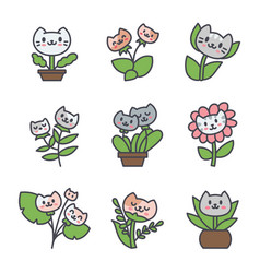 Kawaii Flower Cat Cute Pet Animal Cartoon