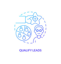 Qualify Leads Blue Gradient Concept Icon