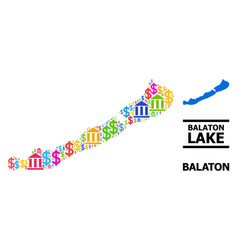 Collage Map Balaton Lake Bank