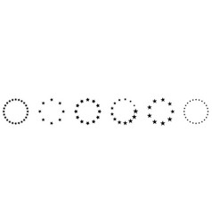 Stars In Circle Icons Set Isolated