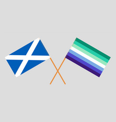 Crossed Flags Of Scotland And Gay Men Pride