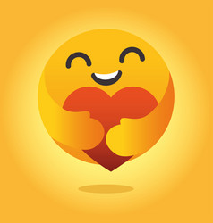 Emoji Hugging A Heart Colorful Design