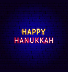 Happy Hanukkah Neon Text