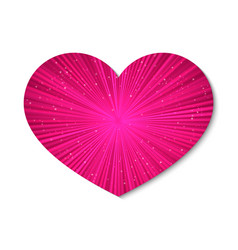 Hot Pink Glowing Heart With Rays Light