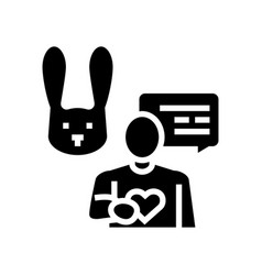 Human Talking About Rabbit With Love Glyph Icon