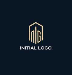 Ng Initial Monogram Logo With Hexagonal Shape