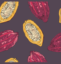 Seamless Cocoa Beans Ornament Pattern Backgrounds