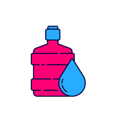 Filled Outline Big Bottle With Clean Water Icon