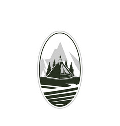 Geometric Mountain Camp Logo