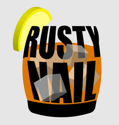 Minimalistic Lettering Cocktail Logo Rusty Nail