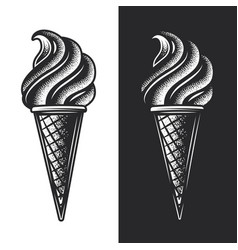 Monochrome Ice Cream Cone