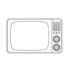 Retro Tv Outline Icon On Isolated White Background