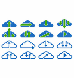 Set Cloud Download And Upload Ui Web Icon