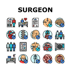 Surgeon Doctor Hospital Icons Set