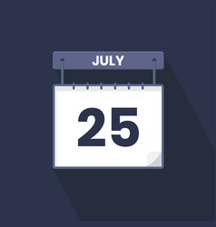 25th July Calendar Icon July 25 Calendar Date