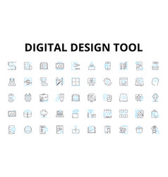 Digital Design Tool Linear Icons Set Photoshop