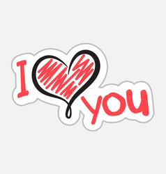 I Love You Sticker In Retro Style