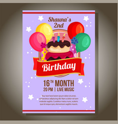 Birthday Party Invitation Theme With Cake