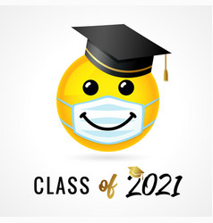 Class 2021 Smile In Academic Cap In Mask