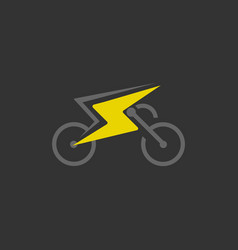 Creative Electric Cycle With Bolt Logo Design