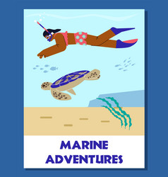 Poster Or Vertical Banner About Marine Adventures