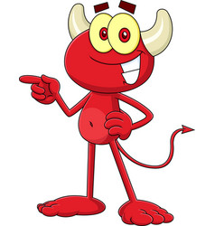 Smiling Little Red Devil Cartoon Character