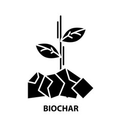 Biochar Icon Black Sign With Editable