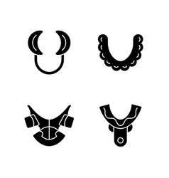 Orthodontic Appliances Black Glyph Icons Set