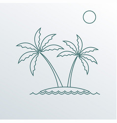 Palm Tree Icon Outline Symbol Of Two Trees