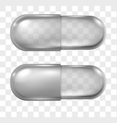 Realistic Empty Transparent Pharmacy Capsule Pill