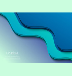 Abstract Template Wavy Curved Blue Layers