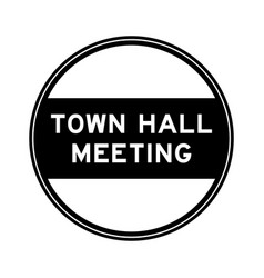 Black Color Round Seal Sticker In Word Town Hall